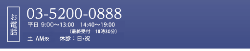 千葉歯科クリニックへのご予約・お問合せは03-5200-0888まで